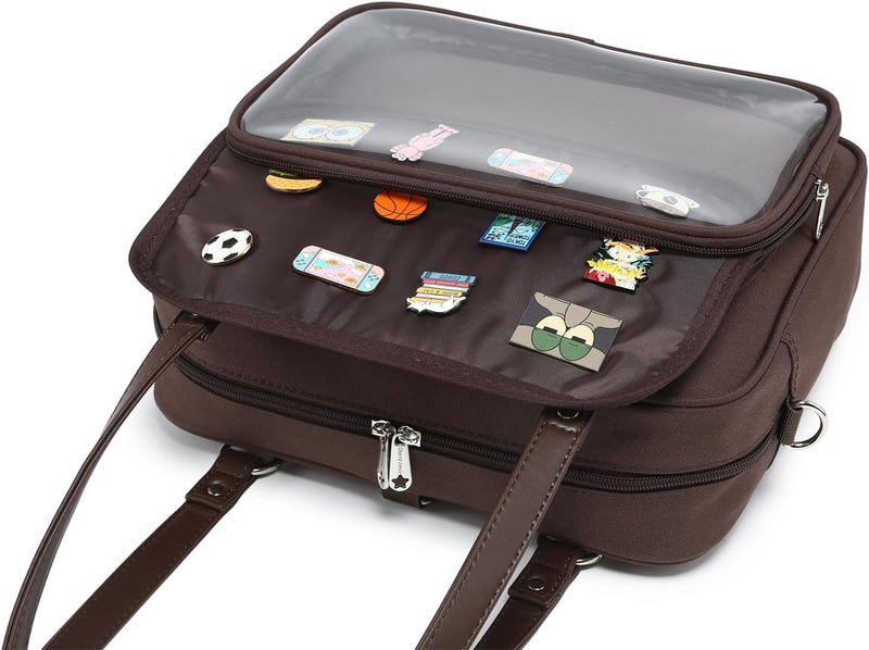 CHERRY SAUCE Oxford Ita Bag Crossbody Shoulder Bag Satchel Messenger Backpack Multi-Purpose Pins Display - Image 3